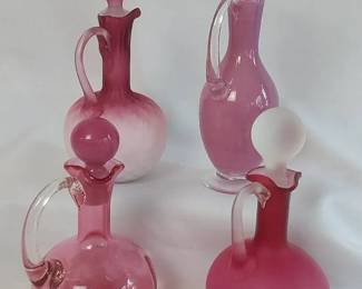 Rose Colored Glass Cruets