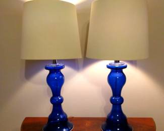 Cobalt Blue Twin Lamps