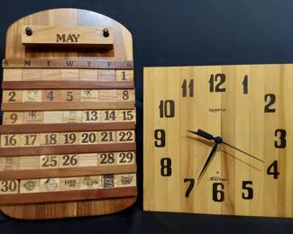 Wooden Clock And Calendar