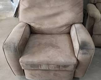 Best Chairs Tan Micro Suede Manual Recliner