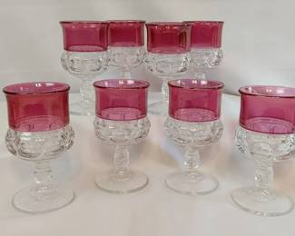 Tiffin Kings Crown Ruby Wine Glasses