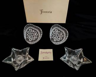 Fostoria Serendipity Glass Candle Holders
