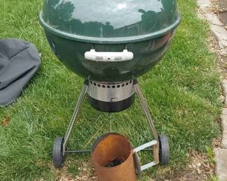 Weber Charcoal Grill In Green