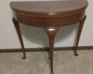 Semi Circular Fold Over Card Table Cabriole Supports