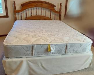 Vintage Bedframe With Headboard With Floral Design And Mattress