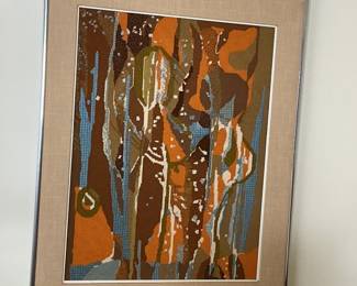 Needle point reproduction of Jan Myers lithograph done by a family member $175