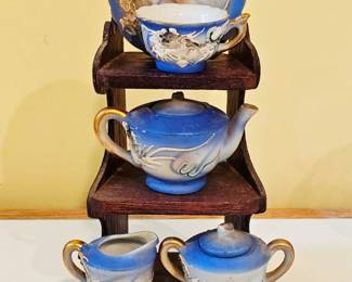 Vintage Blue Dragonware mini Tea set