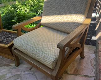 Country Casual Teak Upholstered Cushion Armchairs (30"W x 34"D x 36" Back Height / 2 Available)