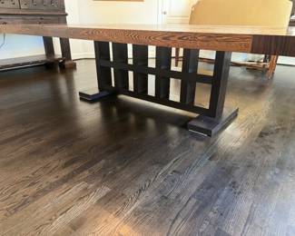 Oak Top & Trestle Base Rectangular Dining Table (66"W x 96"L x 29-1/2"H)