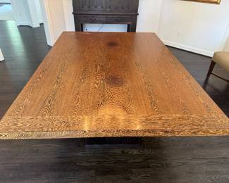 Oak Top & Trestle Base Rectangular Dining Table (66"W x 96"L x 29-1/2"H)