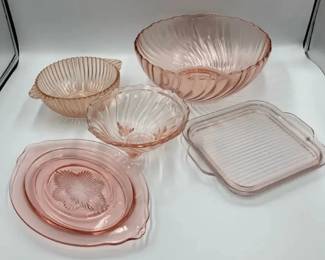 pink depression glass