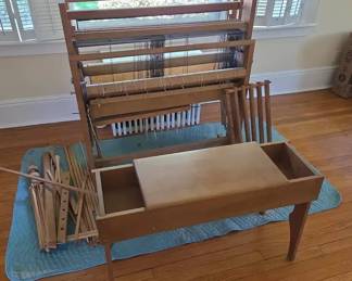 Vintage Nilus Leclerc Canada Floor Loom wStorage Bench