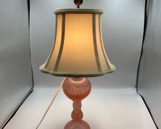Vintage Pink Pressed Glass Table