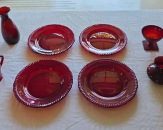 Collection of Ruby Red Glass