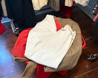 LEATHER AND SUEDE PANTS, SKIRTS, VESTS