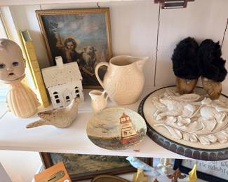 Antique Native American moccasins old dolls and bunnies galore