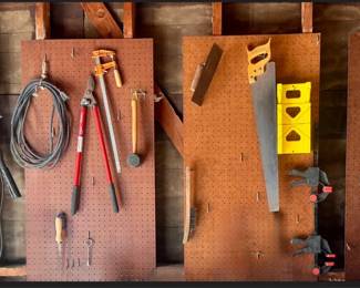 picture of tools hung up