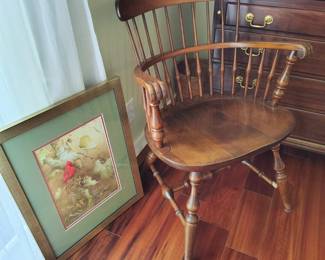 Nichols and Stone Windsor Chair, Catherine McClung Cardinal Watercolor. 2001