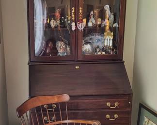 Windsor Chair, Mahagony Chippendale Style Secretary,  