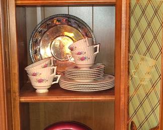 Miniature China Cups Bowl and Pitcher. Japan Tea Cup & Lied Dish, Lenox "Pavlova" China, Japan Wood Bowl.