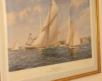 Reliance Sail Boat Print by A.D. Blake