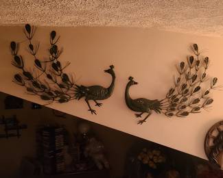 Bronze Peakcocks wall art