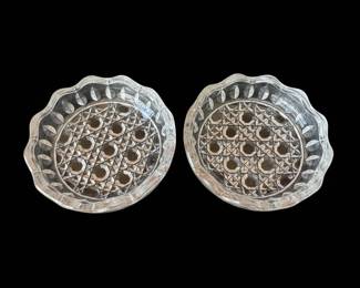 Cut Crystal Glass Coasters (Set of 2)