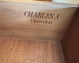 Henredon Mid Century Charles X White Ash Burl Armoire