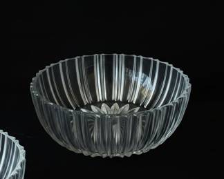 Crystal Glass Salad Bowl and Berry Bowls Set