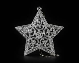 Assorted Clear Acrylic and Beaded Ornaments (Star, Heart, Snowflake)