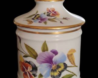 Vintage Arthur Wood & Son Porcelain Lidded Jar with Pansy Motif