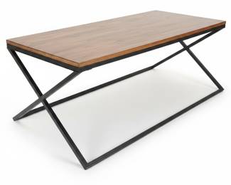 Tribesigns Industrial Style Console Table with Wood Top and Metal Frame