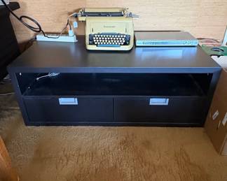 Black TV Stand with 2-Drawers
