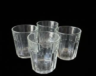 Vintage Pressed Glass Tumblers (Set of 4)