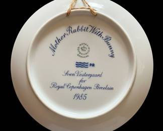 Royal Copenhagen "Mother Rabbit With Bunny" Collector Plate