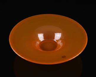Sasaki Crystal Bowl - Amber Swirl with Sticker