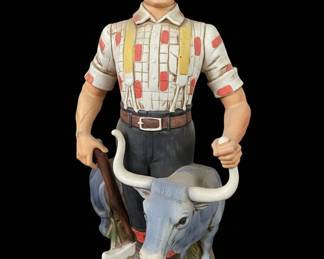 Jim Beam Paul Bunyan and Babe the Blue Ox Decanter