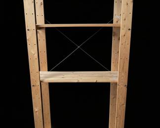 Wooden Display Shelf with Crystal Vases