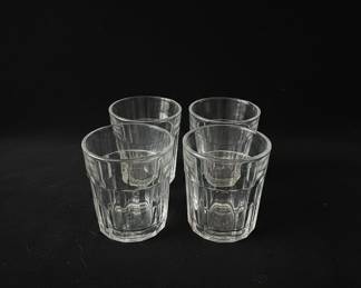 Vintage Pressed Glass Tumblers (Set of 4)