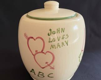 Custom "John Loves Mary" Cookie Jar