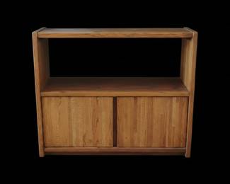 Mid-Century Modern Oak Media Console / Storage Cabinet