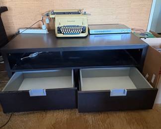 Black TV Stand with 2-Drawers