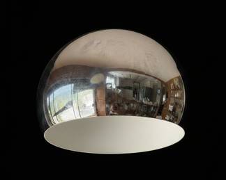 Large Mid Century Italian Chrome & Marble Floor Lamp