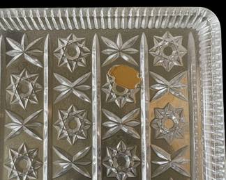 Cut Crystal Glass Serving Tray