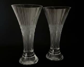Set of Two Fluted Crystal Glasses