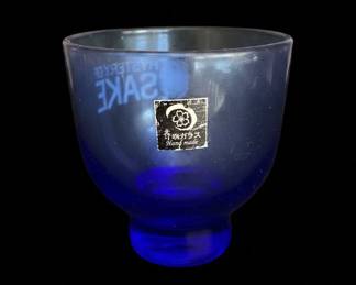 Mystery of Sake Blue Glass Shot Glasses