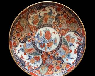 Vintage Japanese Imari "Peacock and Floral" Porcelain Plate