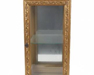 Gilt Wood and Marble Top Display Cabinet
