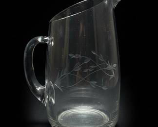 Princess House Heritage Etched Glass Pitcher