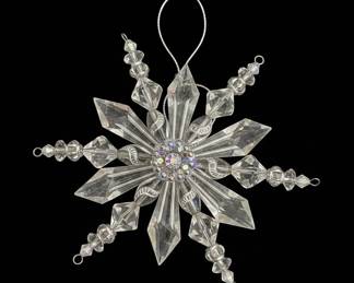 Assorted Clear Acrylic and Beaded Ornaments (Star, Heart, Snowflake)